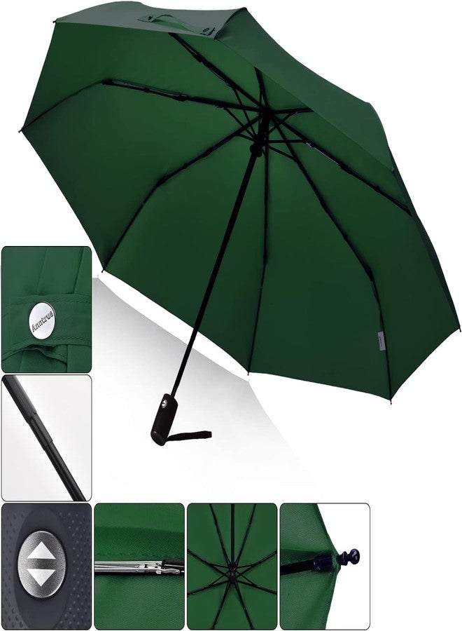 VEHTRI Windproof Travel Umbrella - Light, Automatic, Strong and Portable - Wind Resistant, Small Folding Backpack Umbrella for Rain - Men and Women (Green) - Image 5
